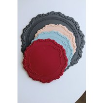 다우닝 식탁 의자 80 빈티지 시간 레트로 바로크 레이스 실리콘 플레이스 매트 단열 보호 테이블 매트에 수출, [02] 색상 비고 사이즈 각 옵션