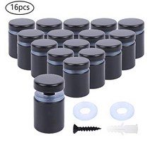 Osring 1 x 1 Inch Wall Standoff Mounting Hardware Stainless Steel Sign Standoffs Screw for Acrylic, Black