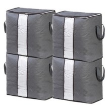 생활전문 패브릭 이불정리함, 세로형65L 4개, 그레이