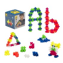 PLUS 빅 - 오픈 플레이 세트 100피스 네온 컬러 믹스 건설 빌딩 스템 스팀 장난감 인터로킹 대형 퍼즐 블록, Neon Color Mix