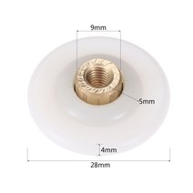 미닫이레일 셀프인테리어 슬라이딩도어 부속 행거레일 노출행거 댐퍼 1PC 28mm 샤워 도어 롤러 휠 욕실 유리 슬라이딩 베어링 풀리 러너 나일론 황동 캐빈 인클로저 레일, 단일옵션