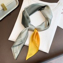 Fashion Handkerchief Neck Scarf for Women Square Hairband Bag Scarves Female 70cm Small Shawls Wraps, 1 Grey_70x70cm