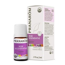 Pranarom - 로즈 재생 페이셜 에센셜 오일 블렌드 (5ml) - 라벤더 로즈힙 씨앗 유향 레몬 - 스킨 케어용 100% 순수 에센셜 오일 | USDA 및 ECOCERT, 0.17 Fl Oz (Pack of 1)