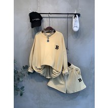 씨샵인더룸 / 비비 알파벳 긴팔 맨투맨 반바지 세트 3color