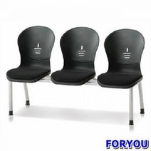 ForU376 3인용 연결의자 테트라 사출 인조가죽 대합실의자 휴게실의자 장의자 2인용, 그린