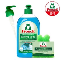 Frosch 독일 친환경 주방세제 베이킹소다 500ml + 정품펌프 + 개구리수세미+손소독제