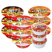 메리박스 컵라면세트 팔도왕뚜껑 혼합(왕뚜껑x3+김치x3+짬뽕x3)+김치사발면x3, 1세트