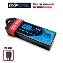 GTFDR-LiPo 배터리 2S 7.4V 6200mAh 80C-160C XT60 딘 RC 부품 하드케이스 1/8 1/10 자동차 버기 차량 트럭 탱크 보트, [11] 1PCS6200HARDTRX