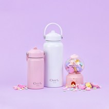 오르트클라우드 텀블러 손잡이 빨대 스텐 대용량 350ml, pink, 타피텀블러 900ml