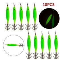 10 5Pcs 8cm 4g 빛나는 새우 오징어 지그 후크 바다 하드 미끼 낙지 나무 리그 낚시 태클 인공, 10Pcs Fishing Lures 2, CHINA