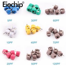슈퍼캐패시터 45pcs 가변 트리머 모듬 키트 jml06 5pf 10pf 20pf 30pf 40pf 50pf 60pf 70pf 120pf 가변 세트 팩, 없음