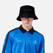 테크스킨 시그니처 로고 골프 버킷햇, 블랙