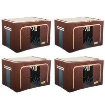 베이직 마이닝 리빙박스 120L, 브라운, 4개