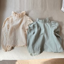 [오호] 아일렛프릴블라우스(2color) 유아 키즈 넥포인트 블라우스