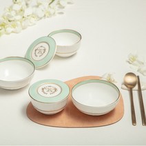 한국도자기본차이나 더로얄 예단 단반상기세트 6pcs, 예단포장 + 안성 학조각수저