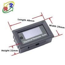 전기계량기 RD 100v20A 7in1 OLED 다기능 테스터 전압 전류 시간 온도 용량 전압계 전류계 전기 미터 흰색, 01 100V-20A