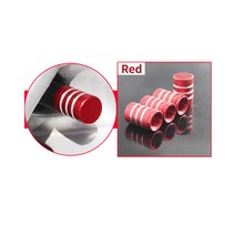밸브 4PCS/1Set 자동차 타이어 밸브 스템 캡 볼트 인 알루미늄 Theftproof 휠, 04 4pcs red