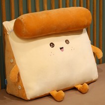 침대 머리 받침대 연삭 쌀 삼각 등받이 소프트백 소파 쿠션 쿠션 쿠션 베개 빅사이즈 허리 보호대, 60x55X25cm 토스트 베개, 행복한 눈