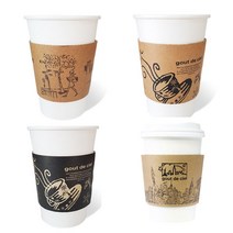 테이크아웃컵 그림홀더 1000개, 검정커피잔10온스