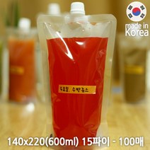 해피존 스파우트 파우치 스탠딩 지퍼백 모음, 7번. 스파우트 600ml 15파이 100매