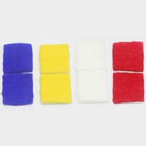 4색 팀구별 손목아대 헤드밴드 체육대회 운동회 보호대 헤어 아데, 손목아대-흰색(1쌍)