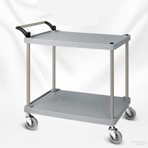 식당 홀서빙 이동 배식카 방지턱 2단카트 트레이 음식배달 뷔페 병원 선반, 플라스틱 2단 중