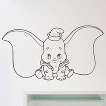 인테리어 아기방 어린이 DIY 가정 덤보 코끼리 벽 데칼 만화 큰 귀 동물 비닐 스티커 침실 보육 룸 아트 장식 귀여운 벽화 s428, [02] 57x104 cm, [20] 36 fuchsia