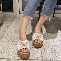폭신 여성 베이직 소프트 리본 통굽 샌들 슬리퍼 bt068