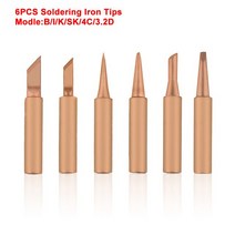 납땜 도구 ACALOX 6 10개 900M T 시리즈 무연 솔더 스크루 드라이버 철 팁 936 Yihua Hakko 재 작업 솔더링 스테이션, [03] NEW6PC