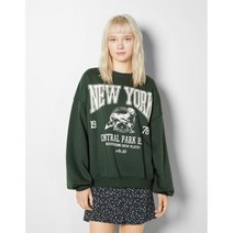 Bershka Oversized printed sweatshirt Green 버쉬카 오버사이즈 프린트 스웨트셔츠 그린