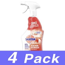 사그로탄 주방 세제 Tangy 레몬 Sagrotan Kuchen-Reiniger Spritzige Zitrone 750Ml 4개