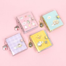 모찌냥 코딱지 다이어리 투명 PVC 포켓 미니 다꾸 폴꾸 탑꾸 꾸미기 수첩, 7000모찌냥코딱지다이어리 랜덤