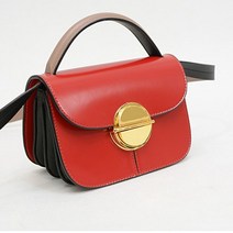 더퍼플 원형 버클 미니 가죽 핸드백-레드OC crossbody bag 백팩 슬링백 크로스백 여성가방 여성크로스백 핸드폰가방 메신저백 토트백 숄더백 버킷백 파우치 미니가방
