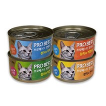 프로베스트 캣푸드 고양이 간식캔, 참치 +게맛살 혼합맛, 12개