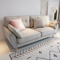 패브릭 소파 쇼파 3인용 모던 심플 편안한 원룸 자취 거실 노래방 간이, 완성품, 그레이