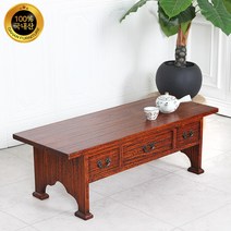 다한수제고가구 원목 인테리어 3서랍 경상 (중) 엔틱, 단품