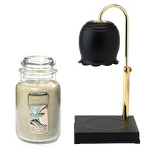 에인디 국내제작 타이머 높이조절 불빛조절 캔들워머+양키캔들 라지자 세트, 블랙, 세이지앤시트러스