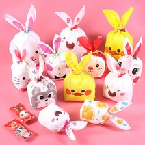 장당 58원 캐릭터 선물포장 비닐봉투 답례품 어린이집 구디백, 01.방긋토끼