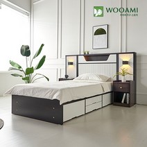 르포렘 LED 호텔식 슈퍼싱글 침대 (화이트), LED패널1개