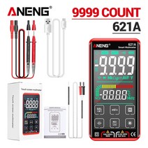 멀티테스터기 만능 ANENG 621A 스마트 디지털 멀티 미터 터치 스크린 테스터 9999 카운트 True RMS 자동 범위 10A, 1.Red