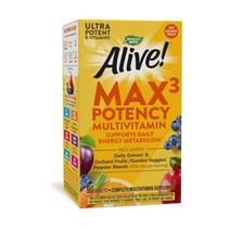 Natures Way 네이쳐스웨이 얼라이브 맥스3 성인용 데일리 멀티비타민 180정, 90 Count (Pack of 1)