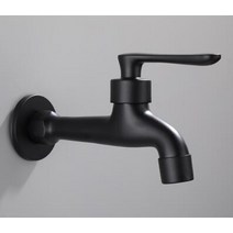 수전세트 욕실수전 해바라기수전 샤워기 욕실 블랙 싱글 콜드 탭 벽 세탁기 싱글 탭 냉수, 을 따라