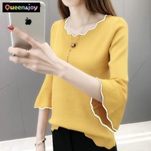 퀸앤조이 쿨소재 나팔소매 얇은 여름니트 ***퀸앤조이***