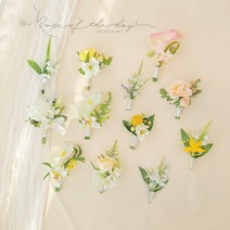 부토니아 조화 코사지 파티소품 셀프웨딩 부토니에 모음 ver2 로즈오브더데이, 스칼렛