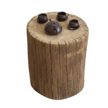 해외직구상품 오래된 통나무 스툴 느릅나무 고재 의자 화분받침대, 옵션4