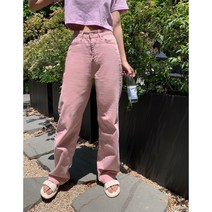 핑크색바지 컬러 여성일자바지 하늘색 연두색바지 팬츠(3color)