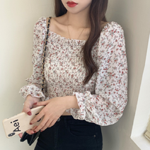 베베디 여성용 페라디II 플라워 긴팔 블라우스