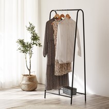 유니행거 철재행거 스탠드 2단행거 이동식, 03.라운드1000_1단_화이트