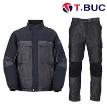 추동 작업복 T-471 상의 하의 별매 M~4XL 블랙데님 근무복 방한복 남자 정전기방지 패딩 티뷰크