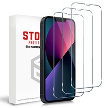 스톤스틸 고투명 강화유리 휴대폰 액정 보호 필름 1+1+1, 3매
